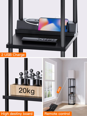 Addlon shelf floor lamp three sturdy shelves for display and storage.