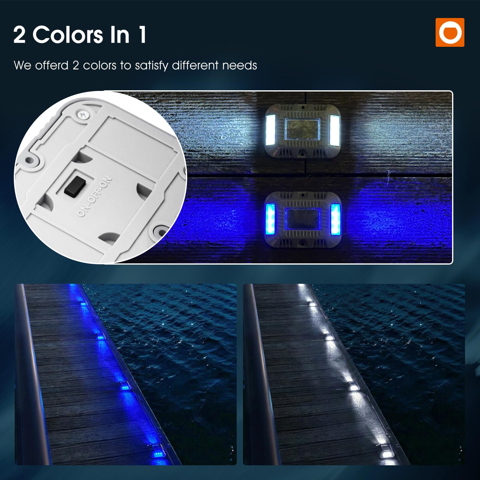Addlon dock light installation on patio demonstrates easy, wire-free mounting
