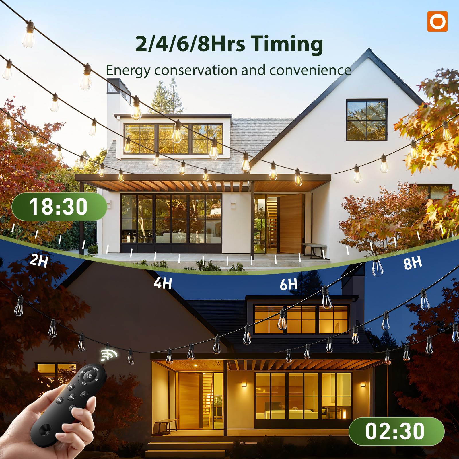 Addlon timing control offers 2/4/6/8 hour presets for ambiance.