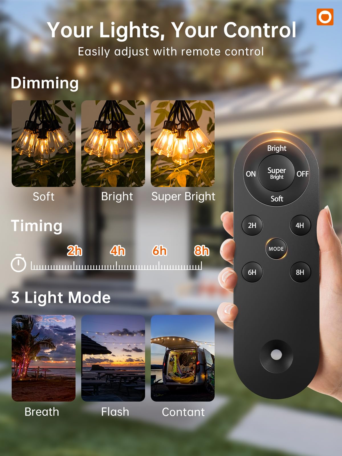 Addlon USB charging option keeps lights powered during cloudy days and quick setup.