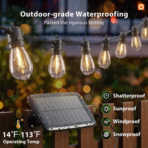 Addlon USB charging option keeps lights ready during cloudy days.