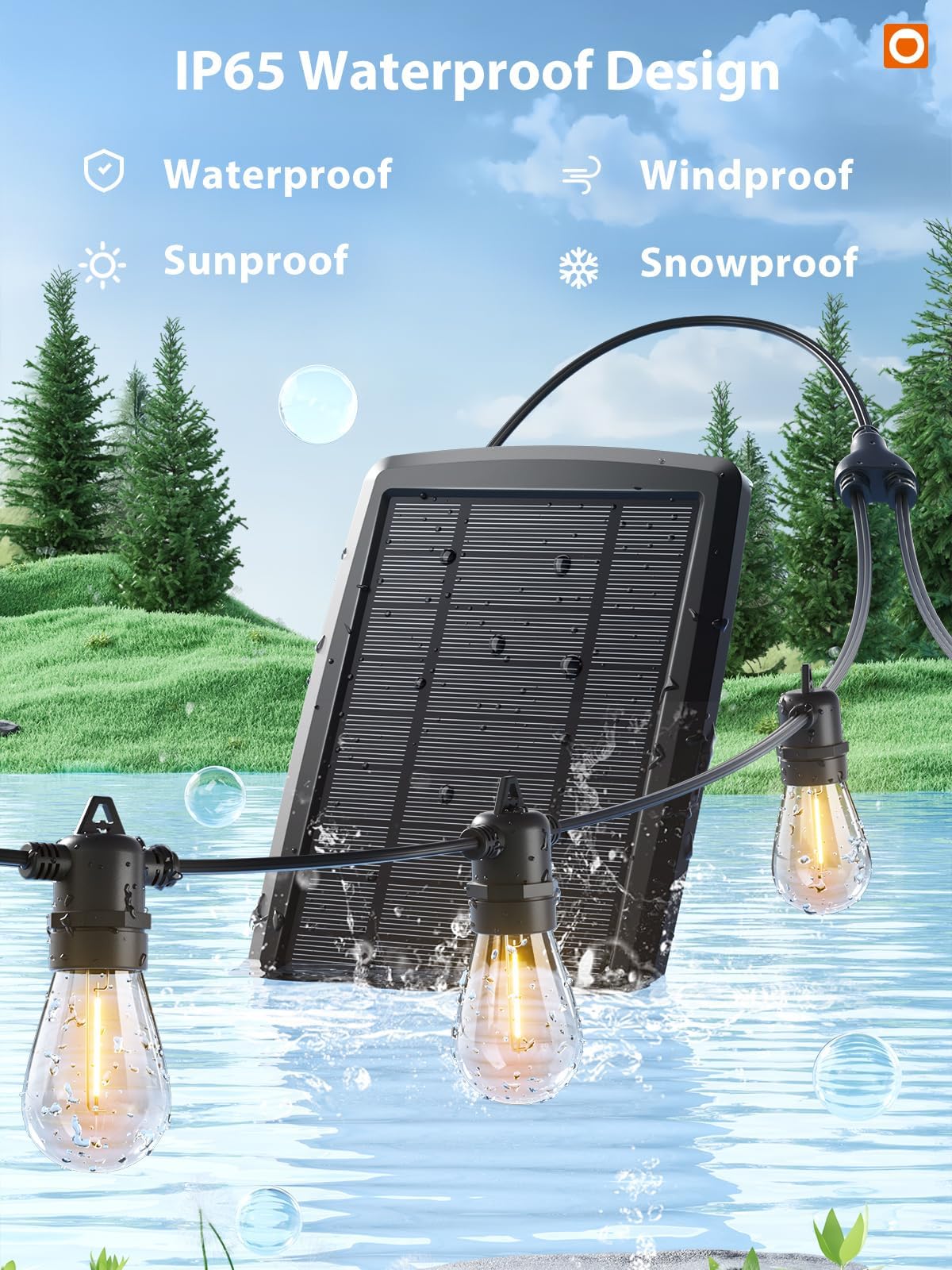 Addlon USB port charging lets you power lights even during overcast days.