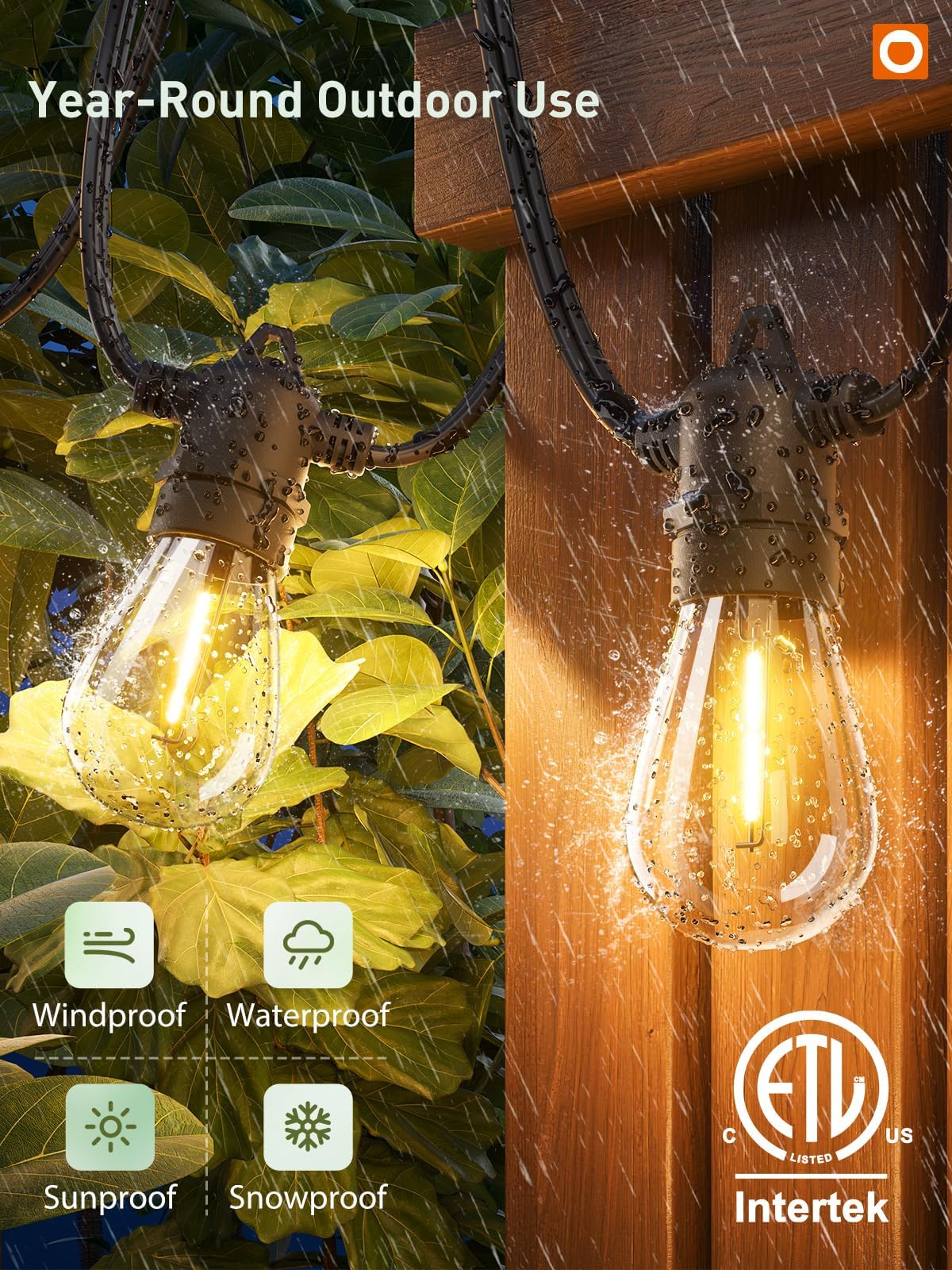 Addlon waterproof outdoor string lights suitable for all weather