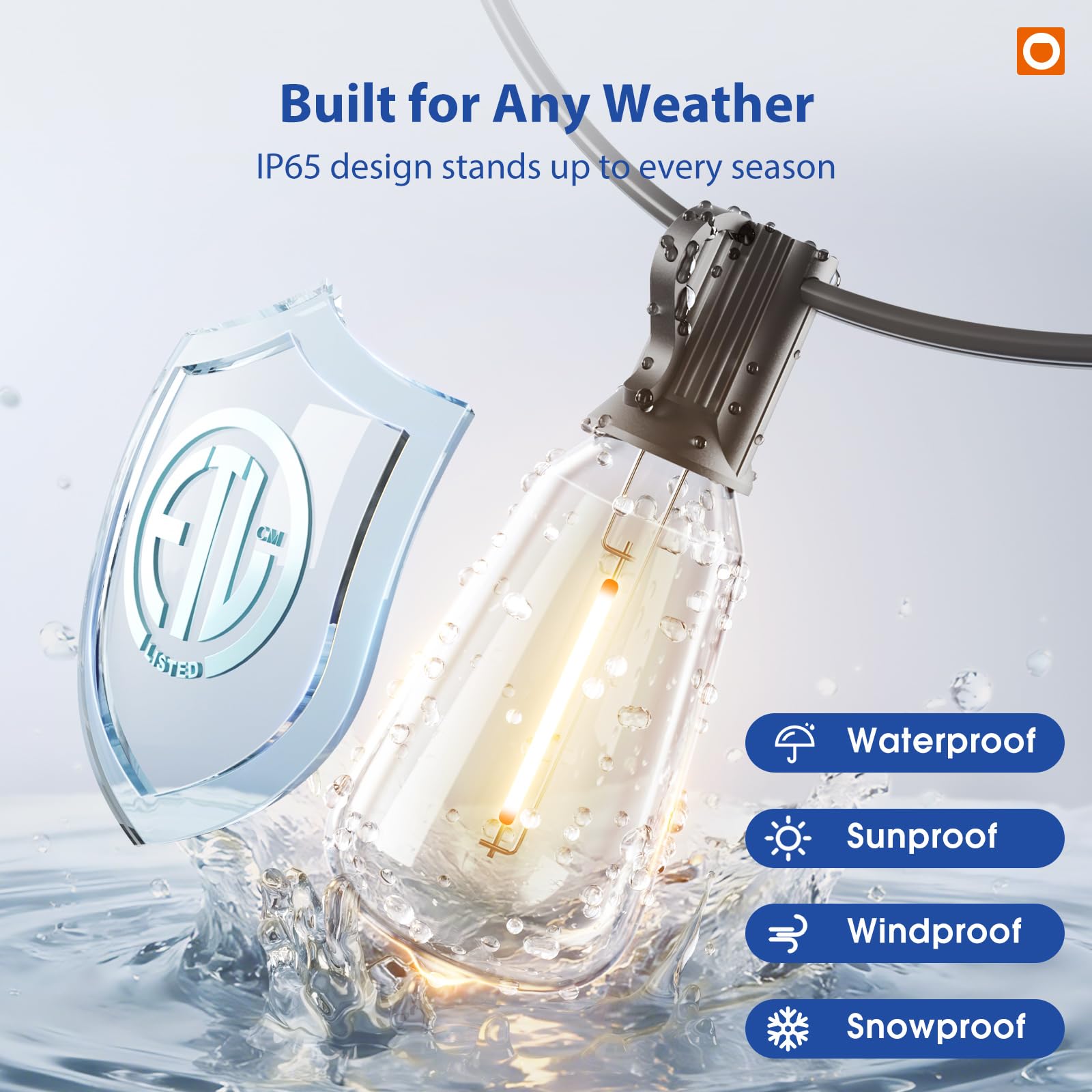 addlon weatherproof patio lights designed for year-round outdoor use.