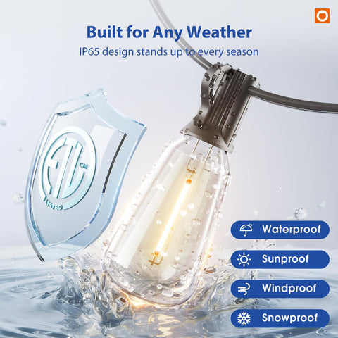 addlon weatherproof patio lights designed for year-round outdoor use.