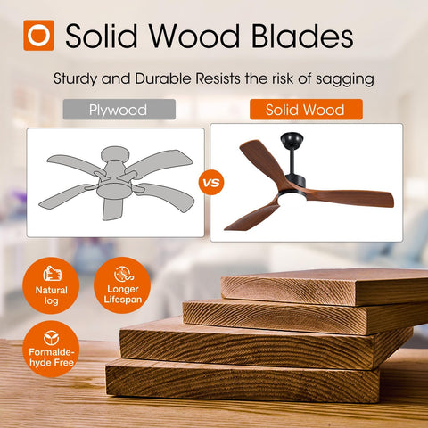 Addlon wood blade design enhances décor while delivering smooth airflow