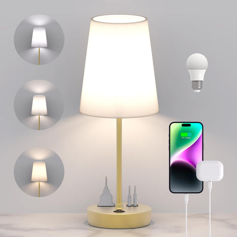 Addtam bedside table lamp with 3-way dimming for customizable ambiance