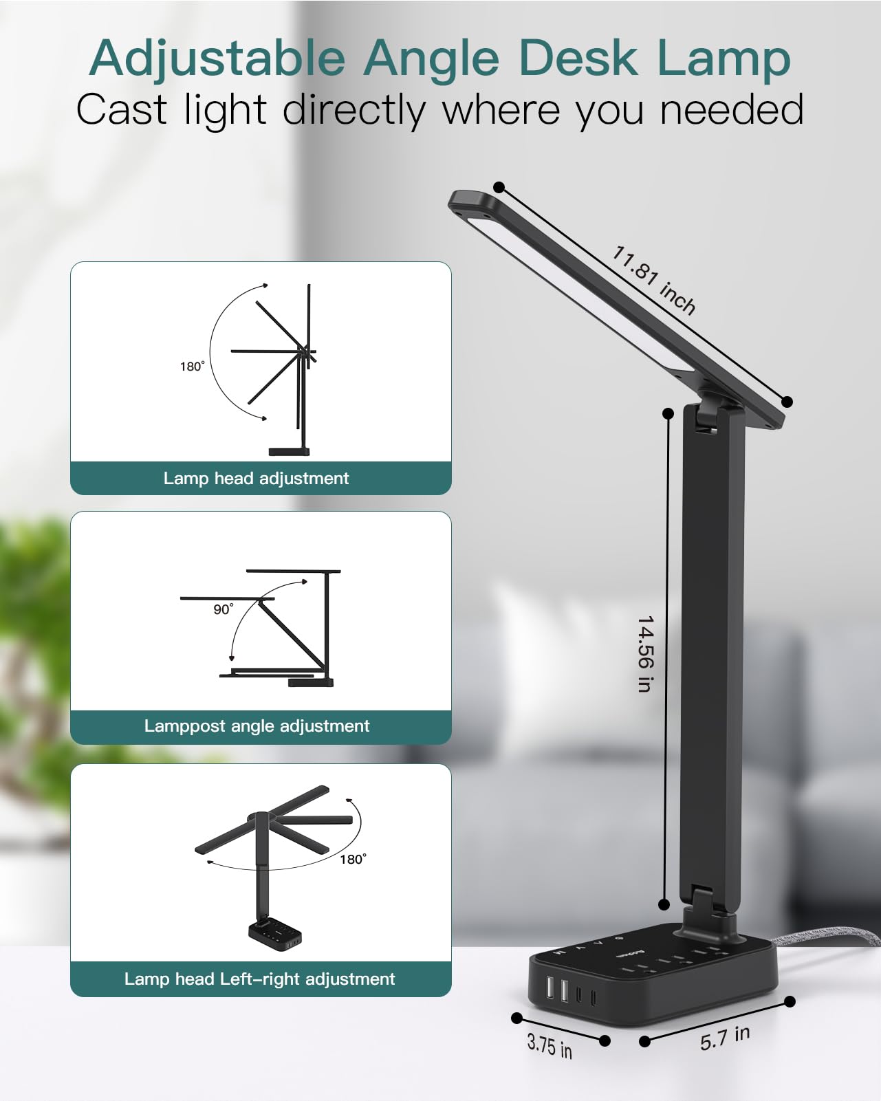 Addtam eye protection LED lamp reduces glare during long sessions