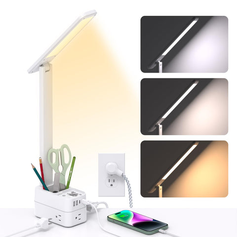 Addtam LED desk lamp with pen holder aiding organized study spaces.