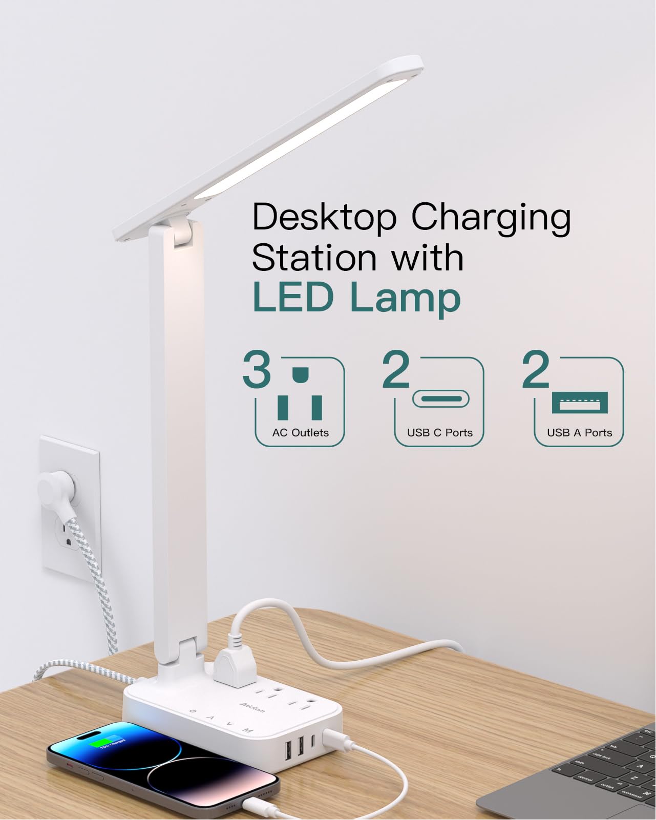 Addtam LED Desk Lamp touch panel enables quick brightness and color temperature adjustments