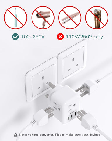 Addtam USB-C and USB-A ports labeled for fast charging compatibility