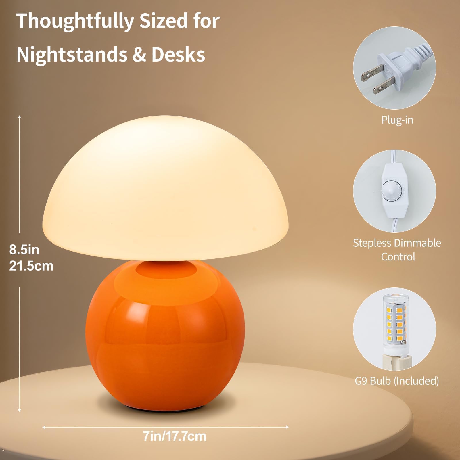 Adebime lamp ships with a G9 bulb included for immediate use