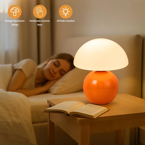Adebime lamp close-up highlights the milky glass shade for soft, glare-free illumination