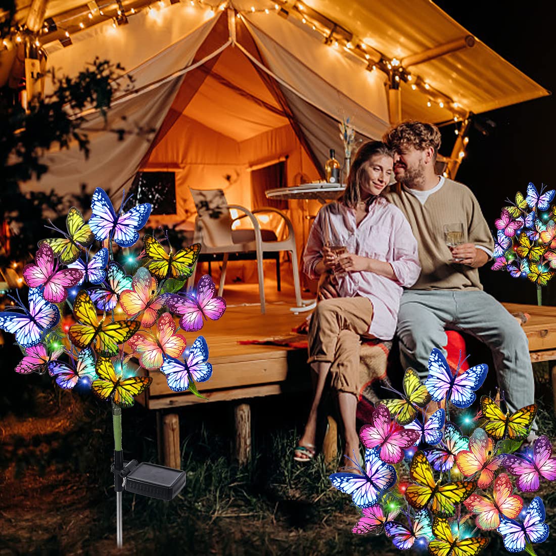 Adecorty two-pack creates welcoming outdoor accents for events.