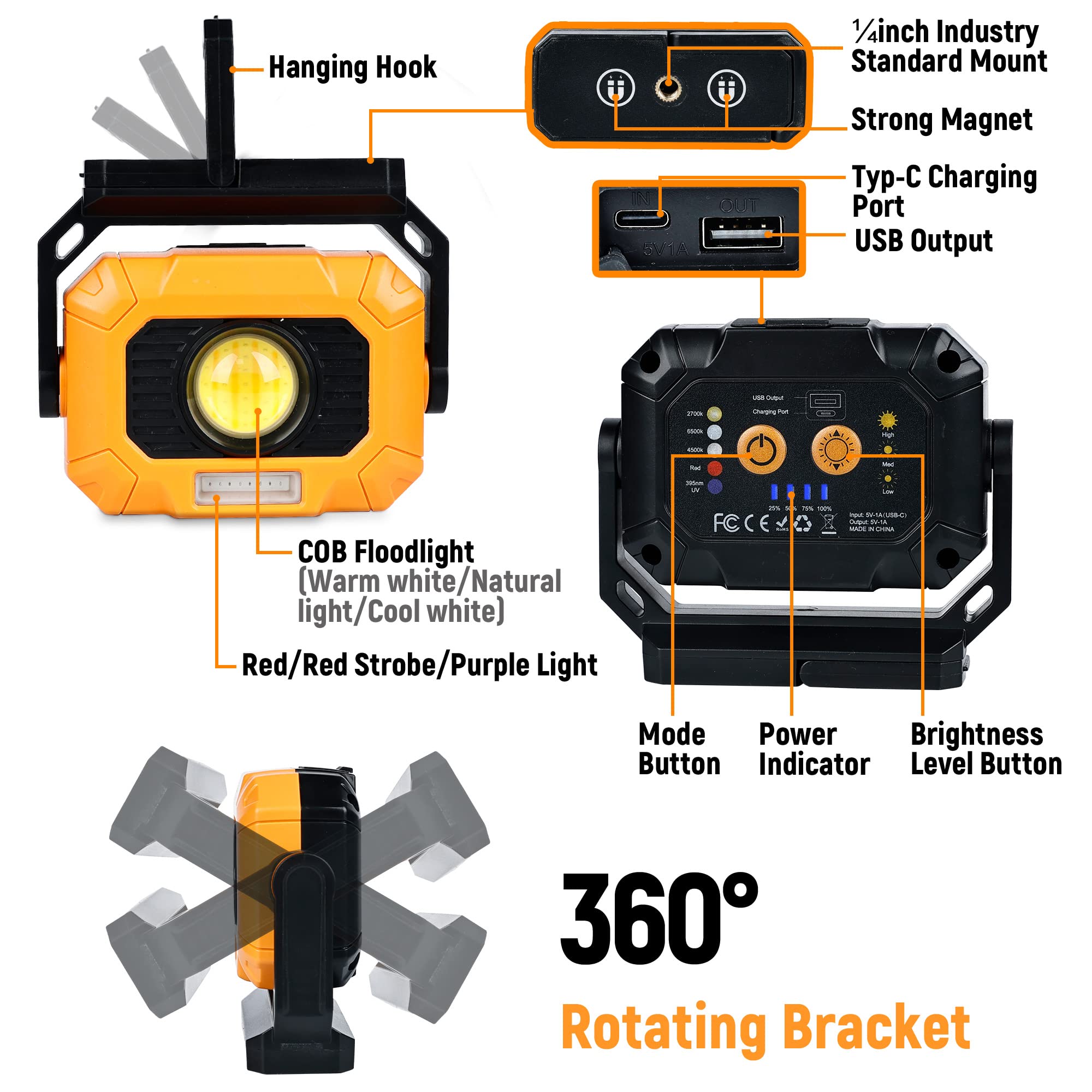Adelante magnetic light with 360° rotation offers flexible task lighting.