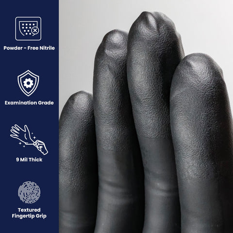Adenna Dark Light 9-mil nitrile gloves offering heavy-duty protection and puncture resistance.