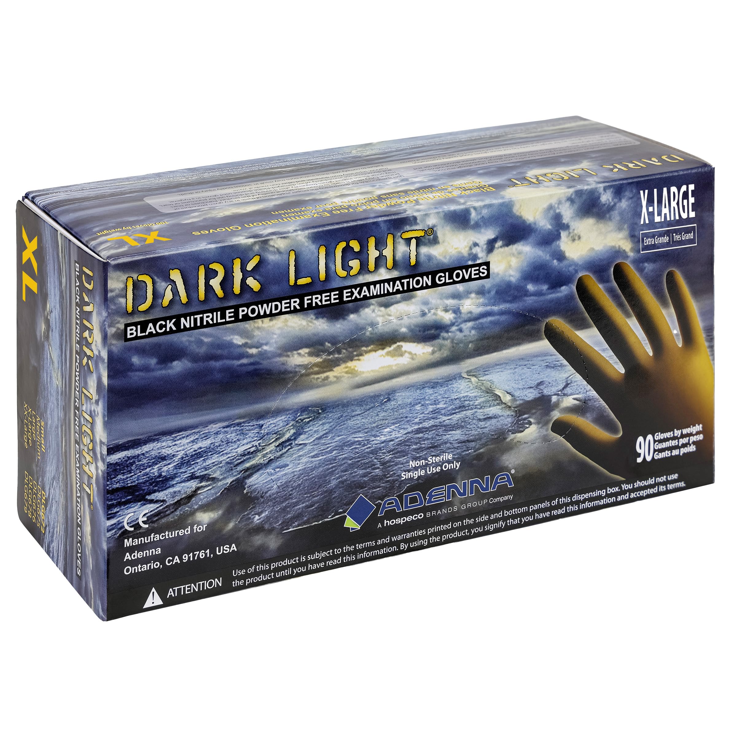 Adenna DLG678 Dark Light glove palm view highlights thick 9 mil protection