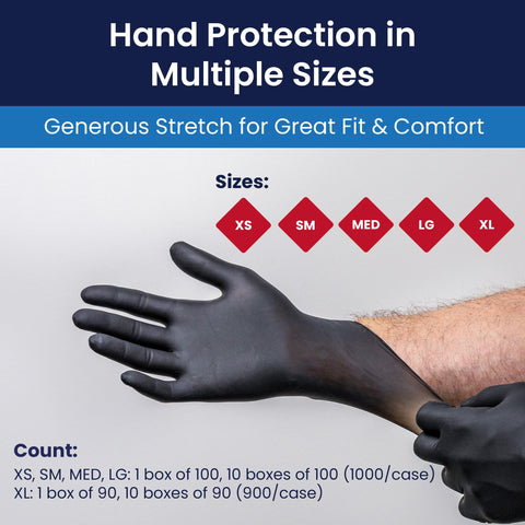Adenna Night Angel gloves used by tattoo artists for detailed work.