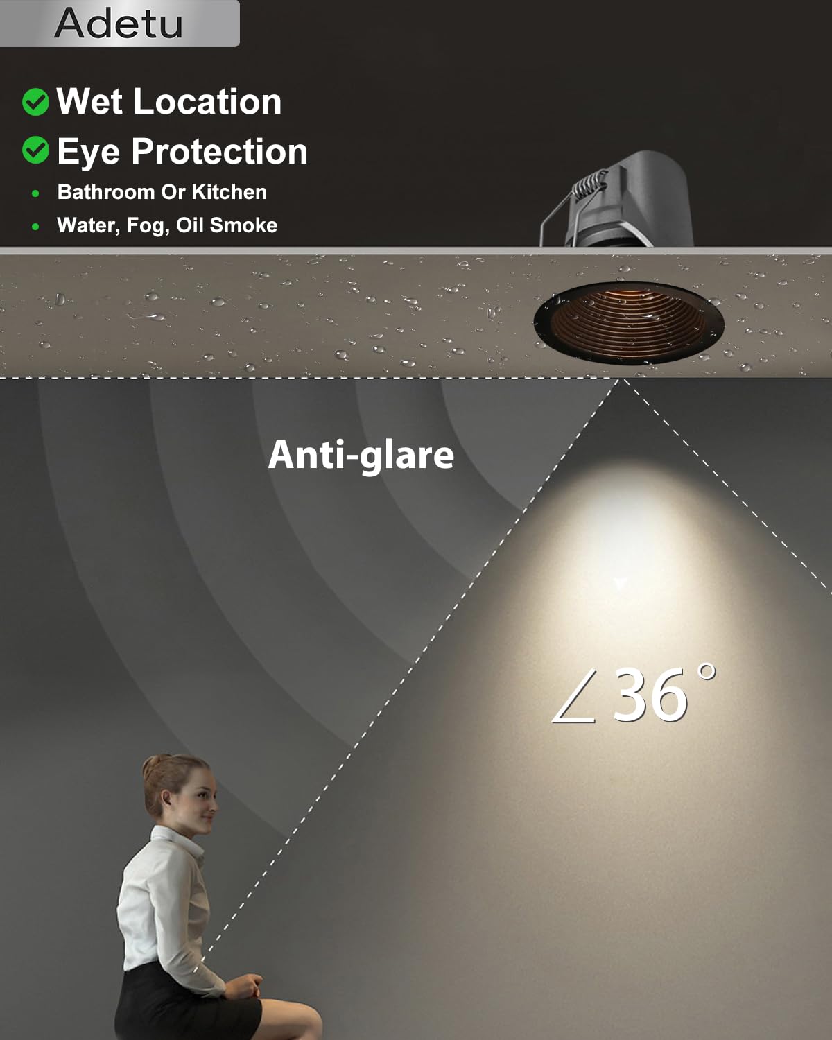 Adetu 2-inch downlight dimmable feature enables smooth brightness control