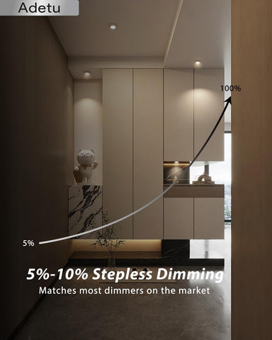 Adetu dimmable 5W recessed light delivers smooth brightness control