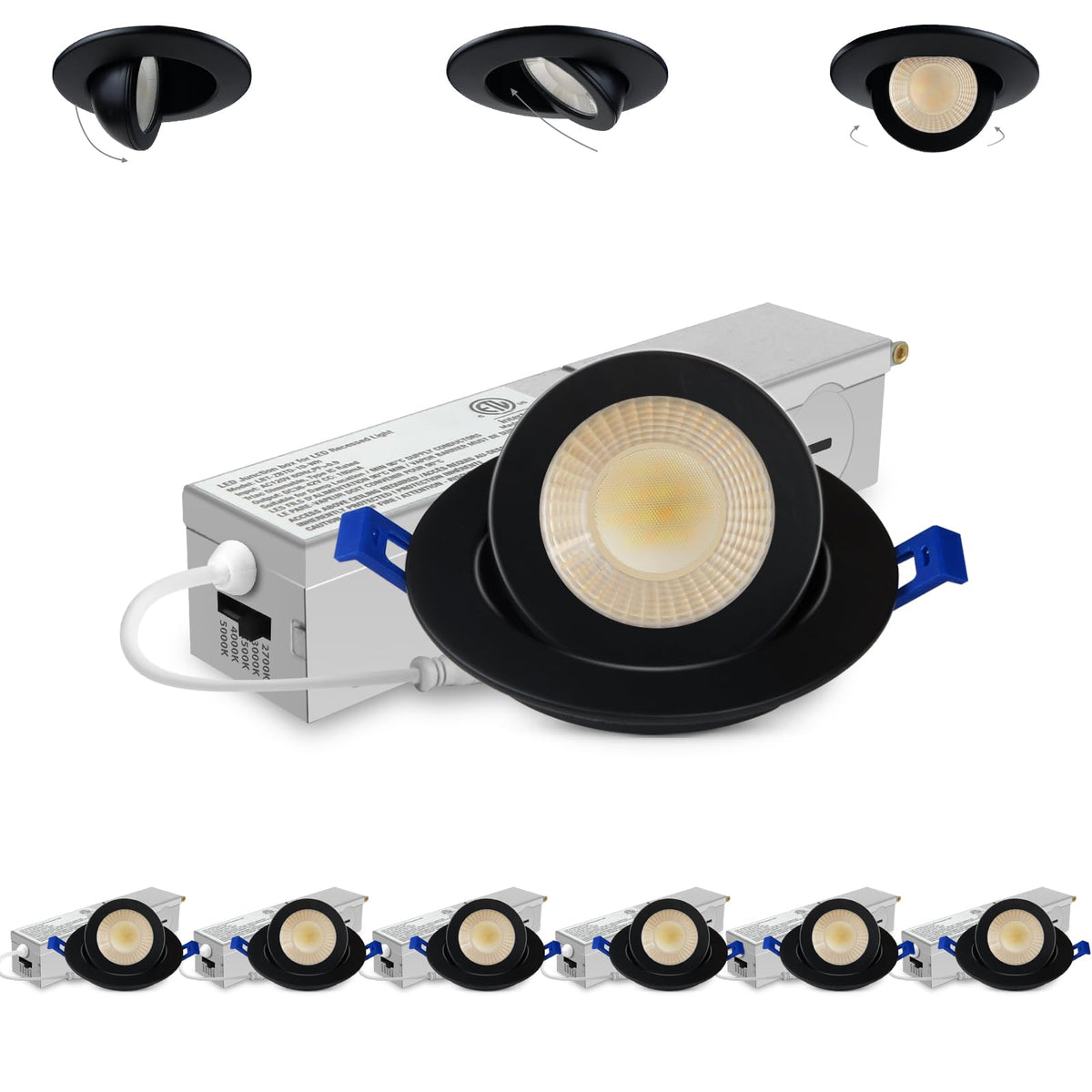 Adetu 2 inch gimbal recessed light installed in ceiling for even illumination