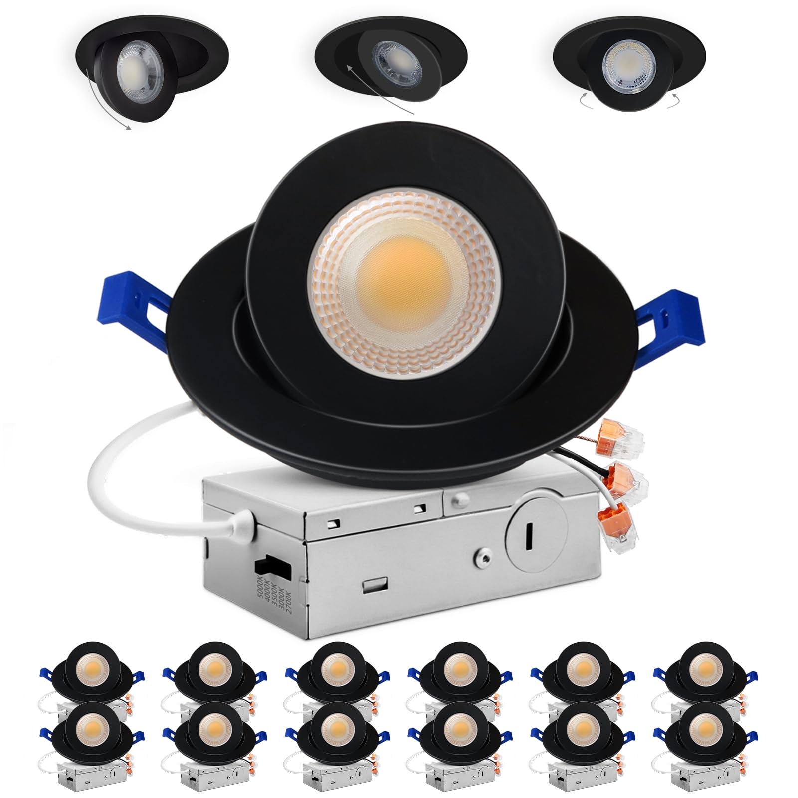 Adetu 4 inch gimbal light front view for ambient control and flexibility.