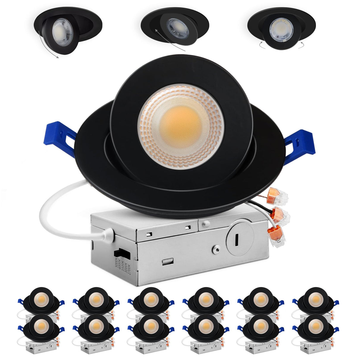 Adetu 4 inch gimbal light front view for ambient control and flexibility.