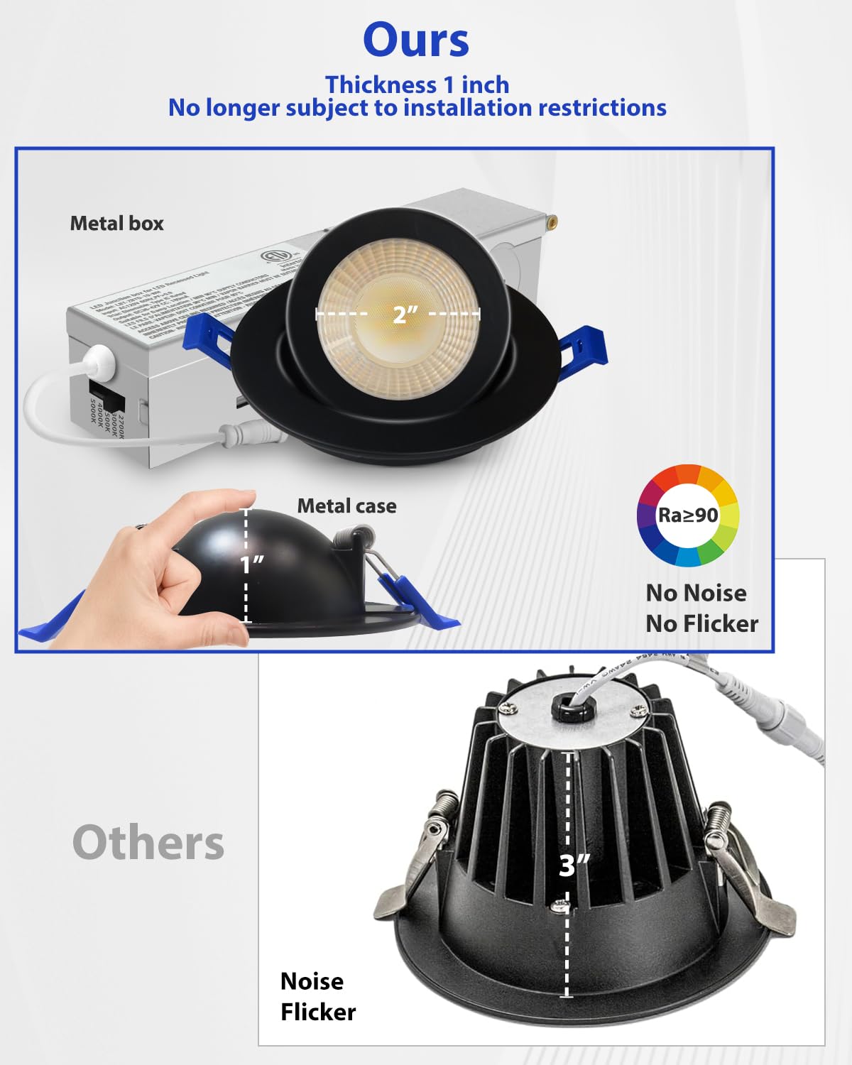 Adetu black finish canless recessed light complements modern ceilings
