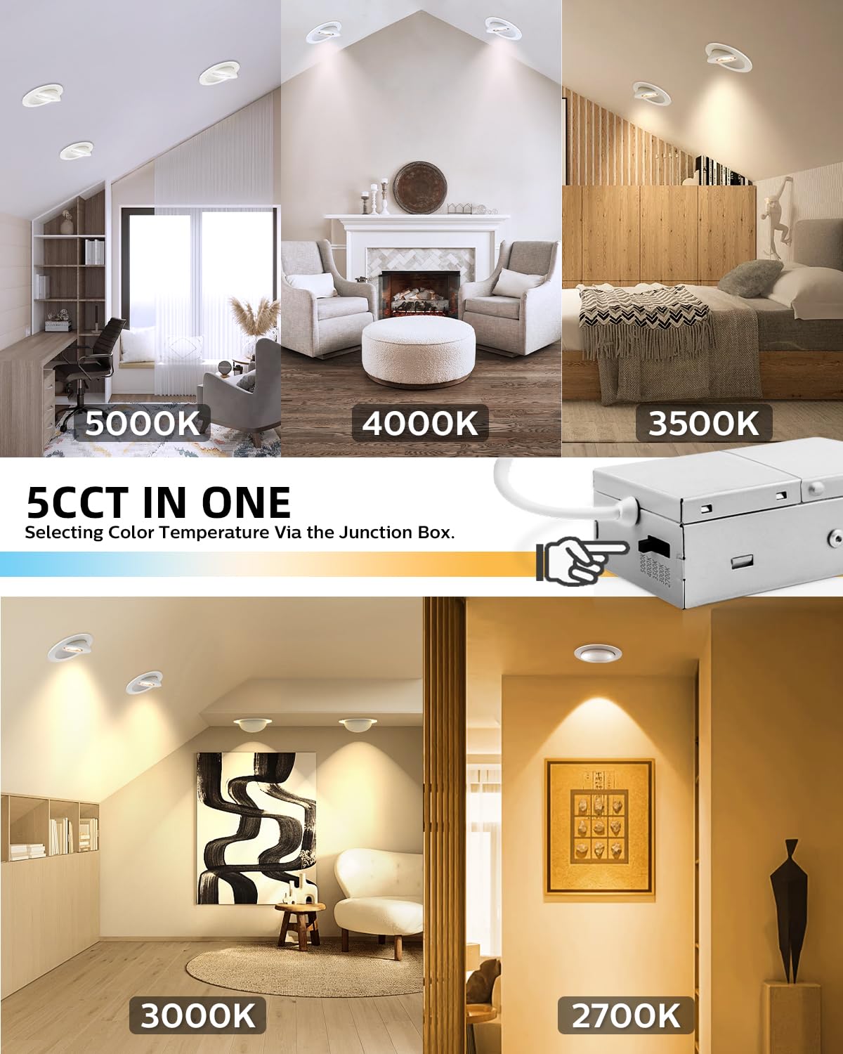 Adetu recessed can light with smooth dimming from 5% to 100% for ambience.