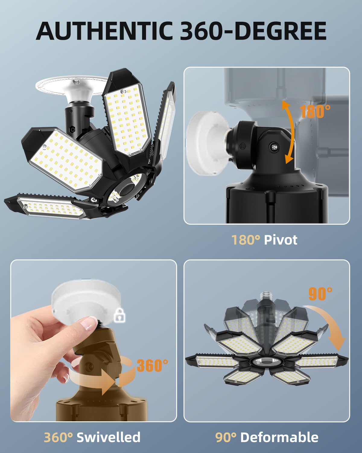 Adiding LED garage light installs quickly with plug-and-play base.