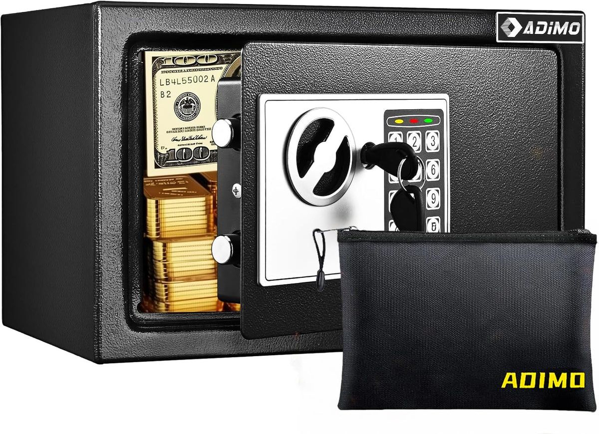 ADIMO Safe Box mounted on dorm wall for secure valuables