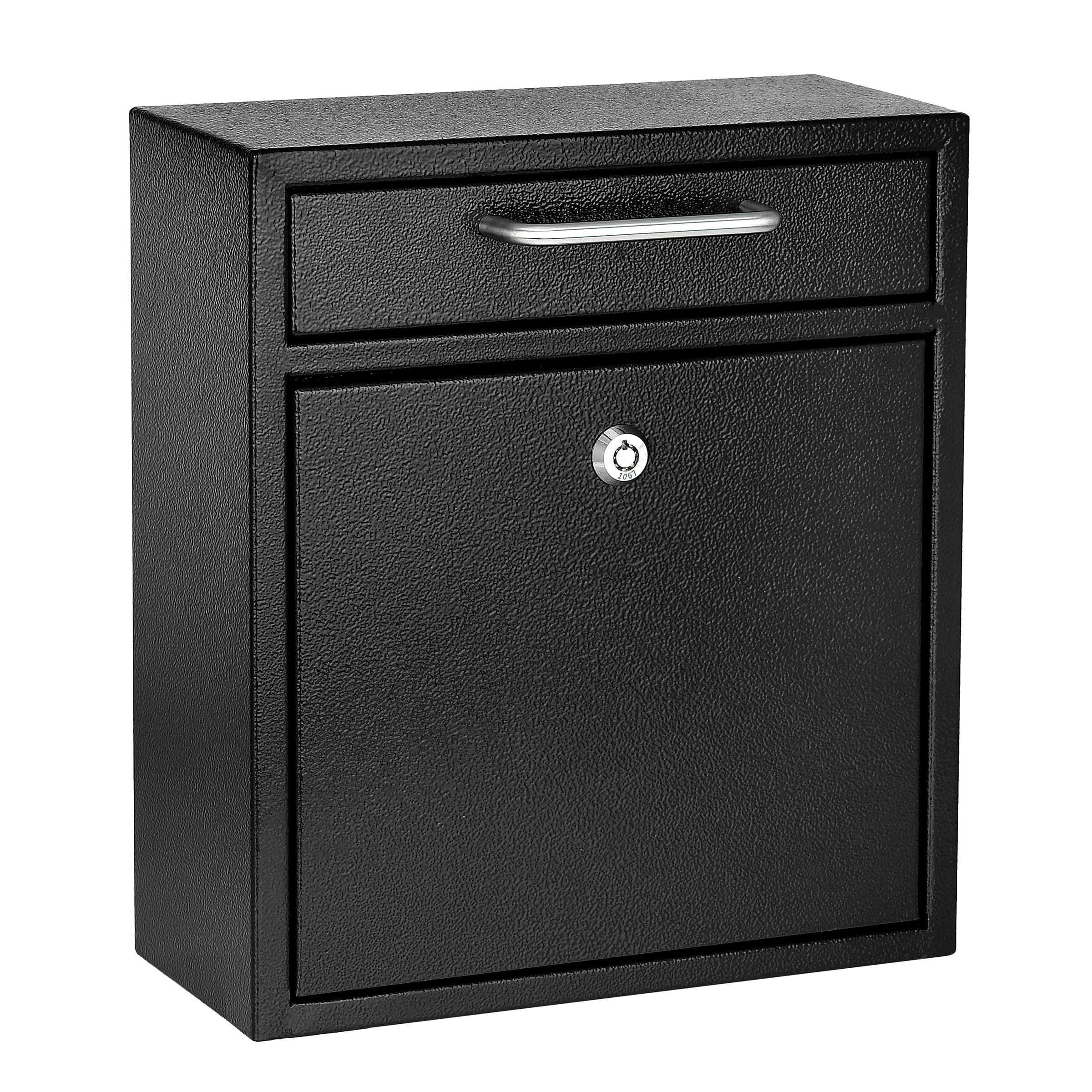 AdirOffice wall mount mailbox front view shows durable galvanized steel for outdoor use.