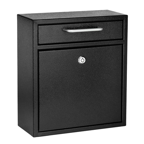 AdirOffice wall mount mailbox front view shows durable galvanized steel for outdoor use.