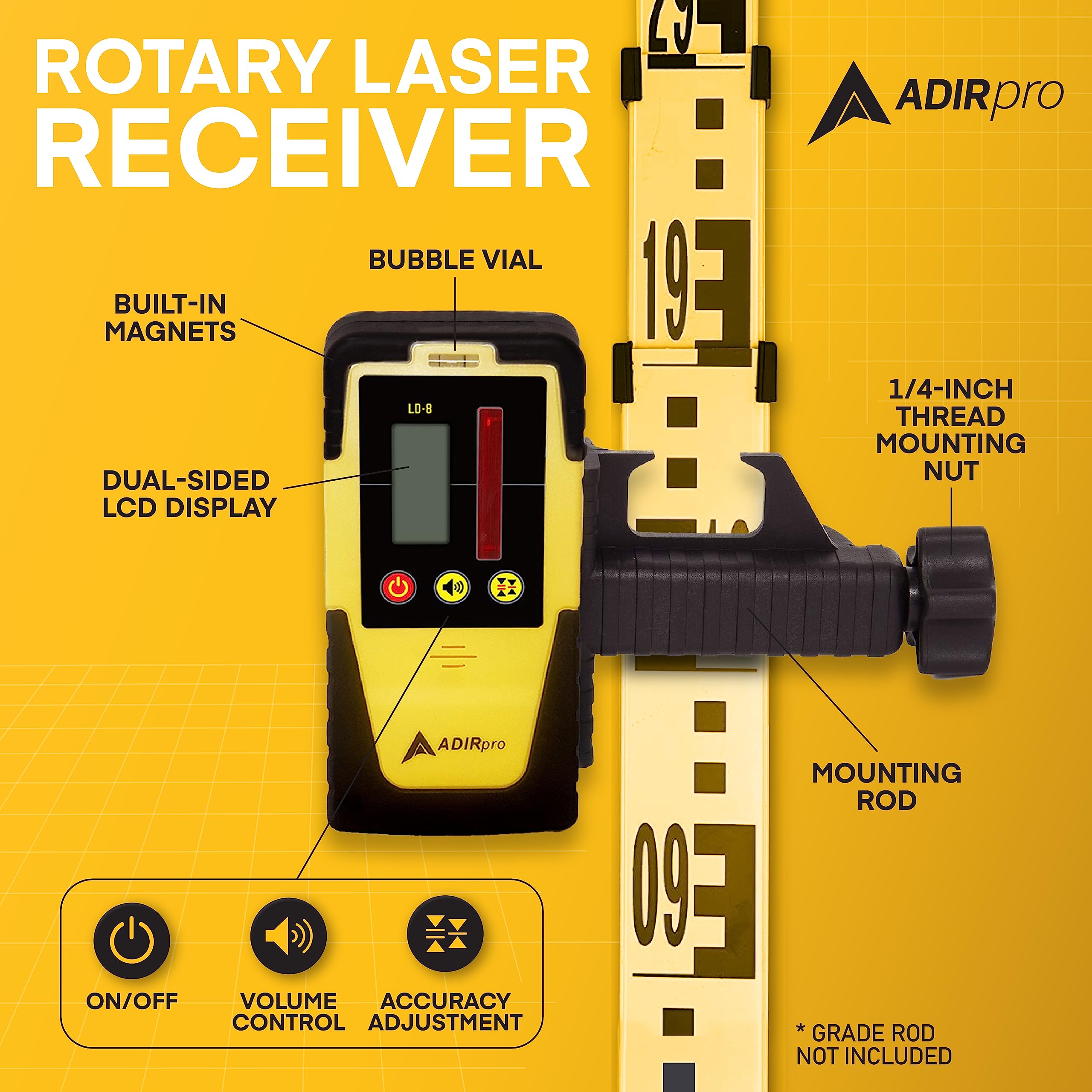 AdirPro LD-8 dual display clearly showing elevation and sensitivity