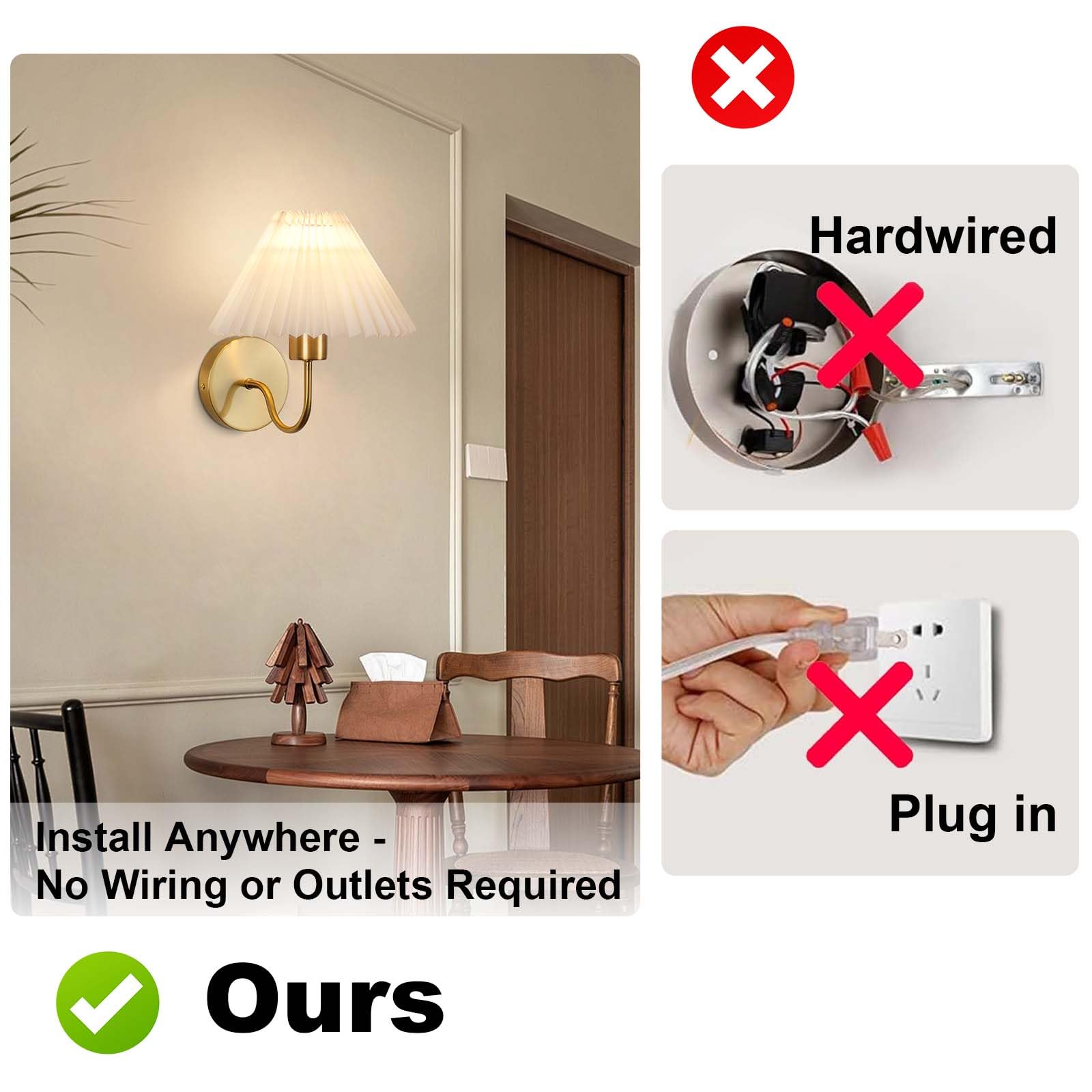 Durable aluminum and plastic construction of ADISUN sconces
