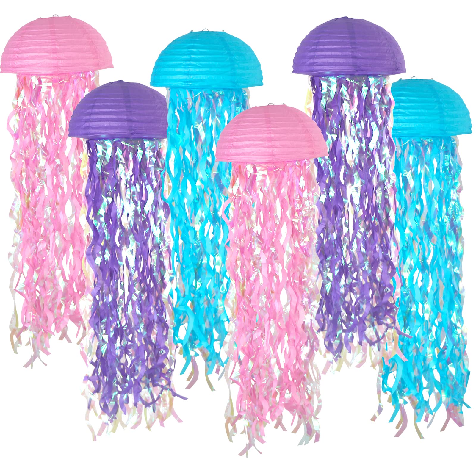 ADLKGG jellyfish lantern set with pink blue and purple gradients for undersea décor