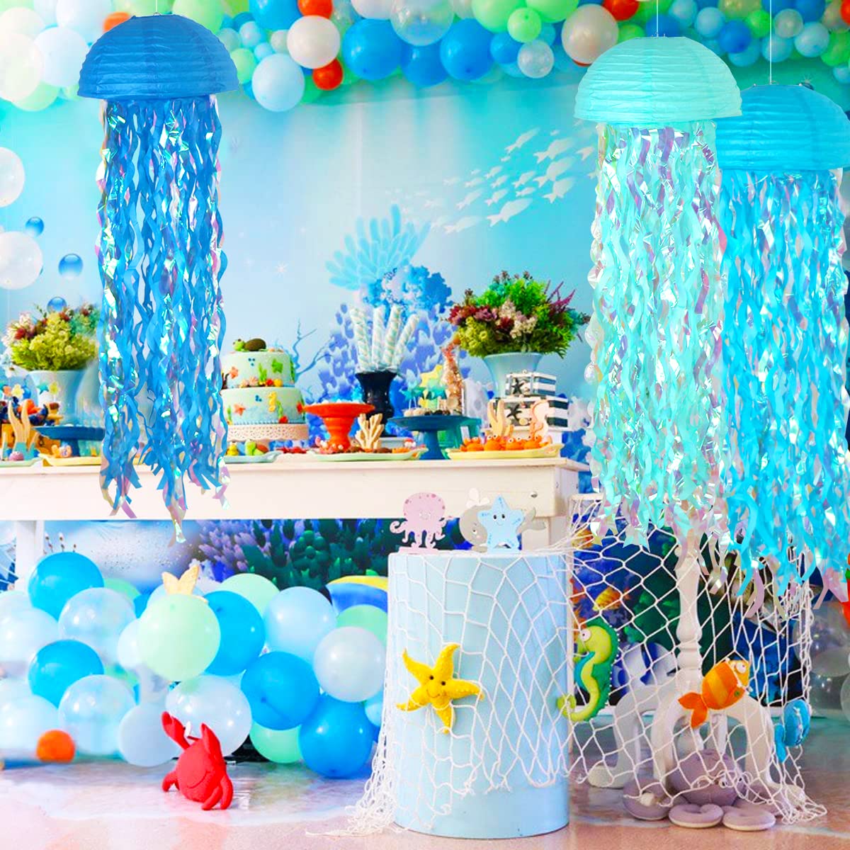 ADLKGG jellyfish paper lanterns for indoor or outdoor displays, quick setup.