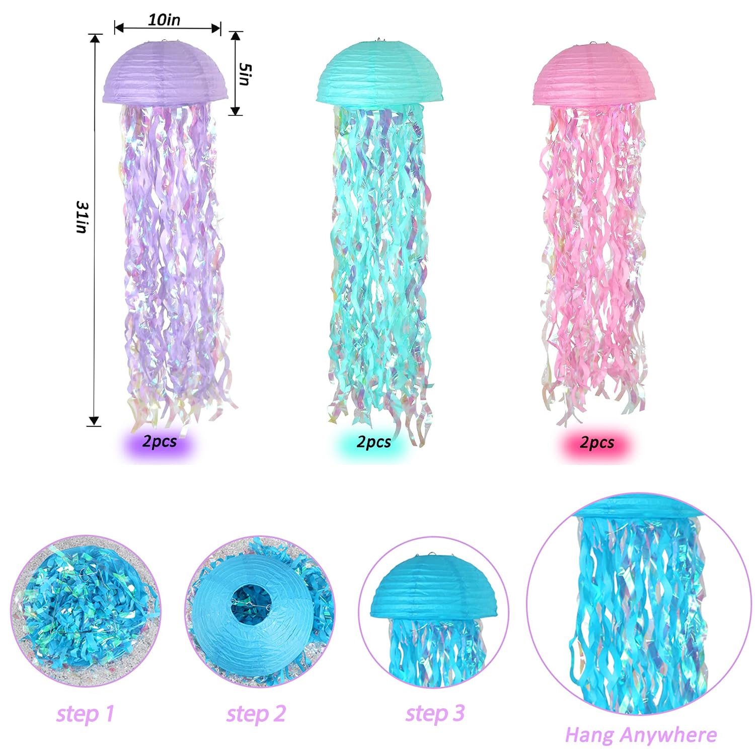 ADLKGG mermaid undersea party lanterns for magical decorations