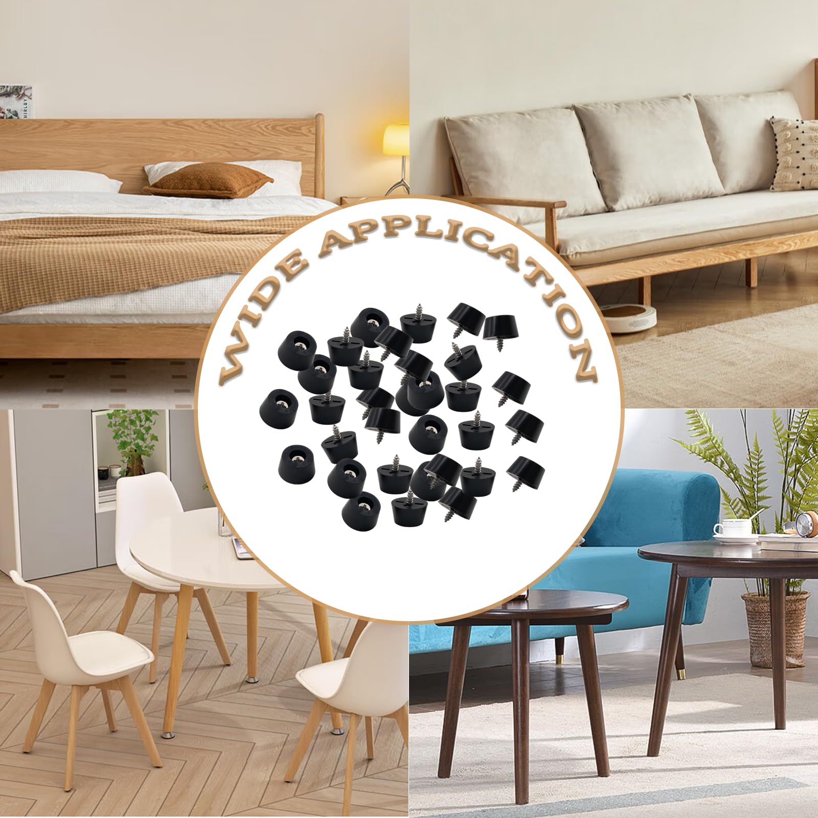 ADLUKAE universal-fit anti-slip pads protect floors and surfaces.