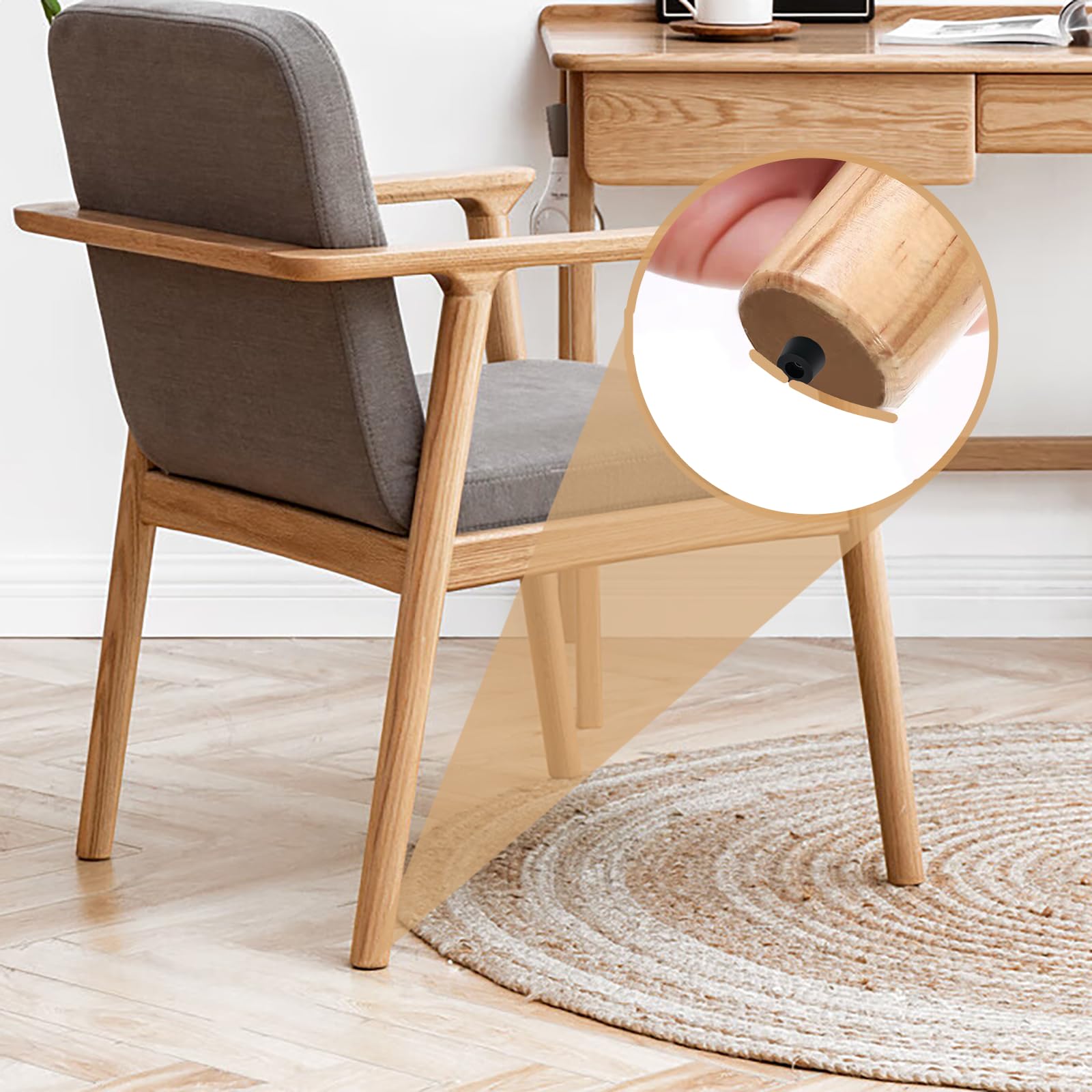 ADLUKAE 0.31x0.59 inch rubber feet stabilize tables and cabinets.