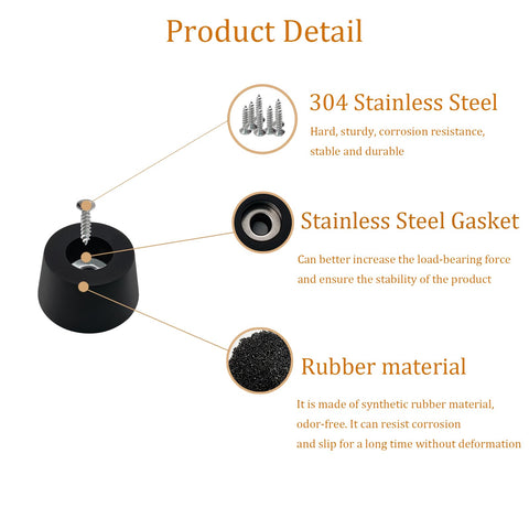 ADLUKAE easy-install rubber feet for sofas tables and appliances.