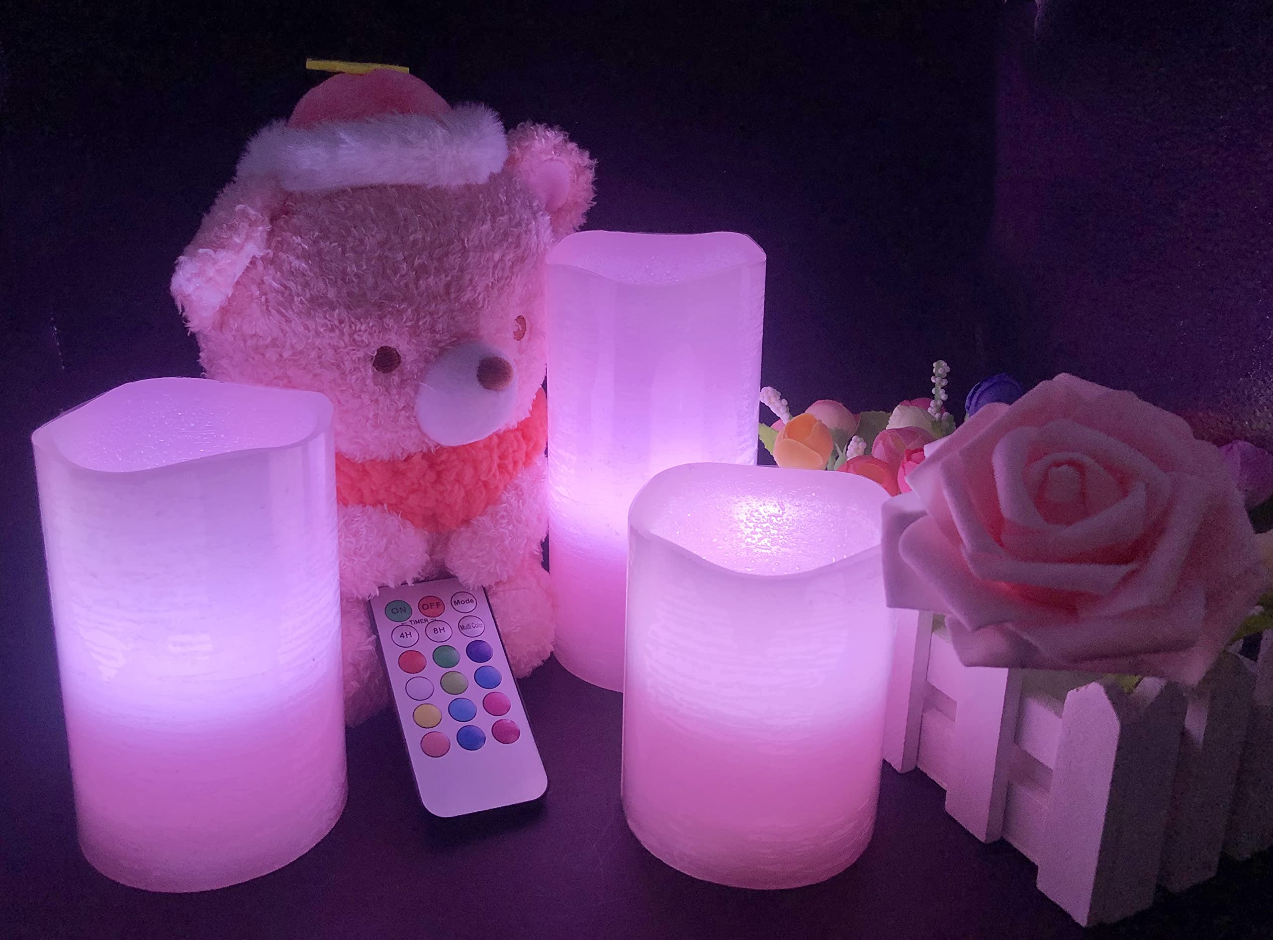 Adoria real-wax pillar candles in 4-5-6 inch heights for warm ambience