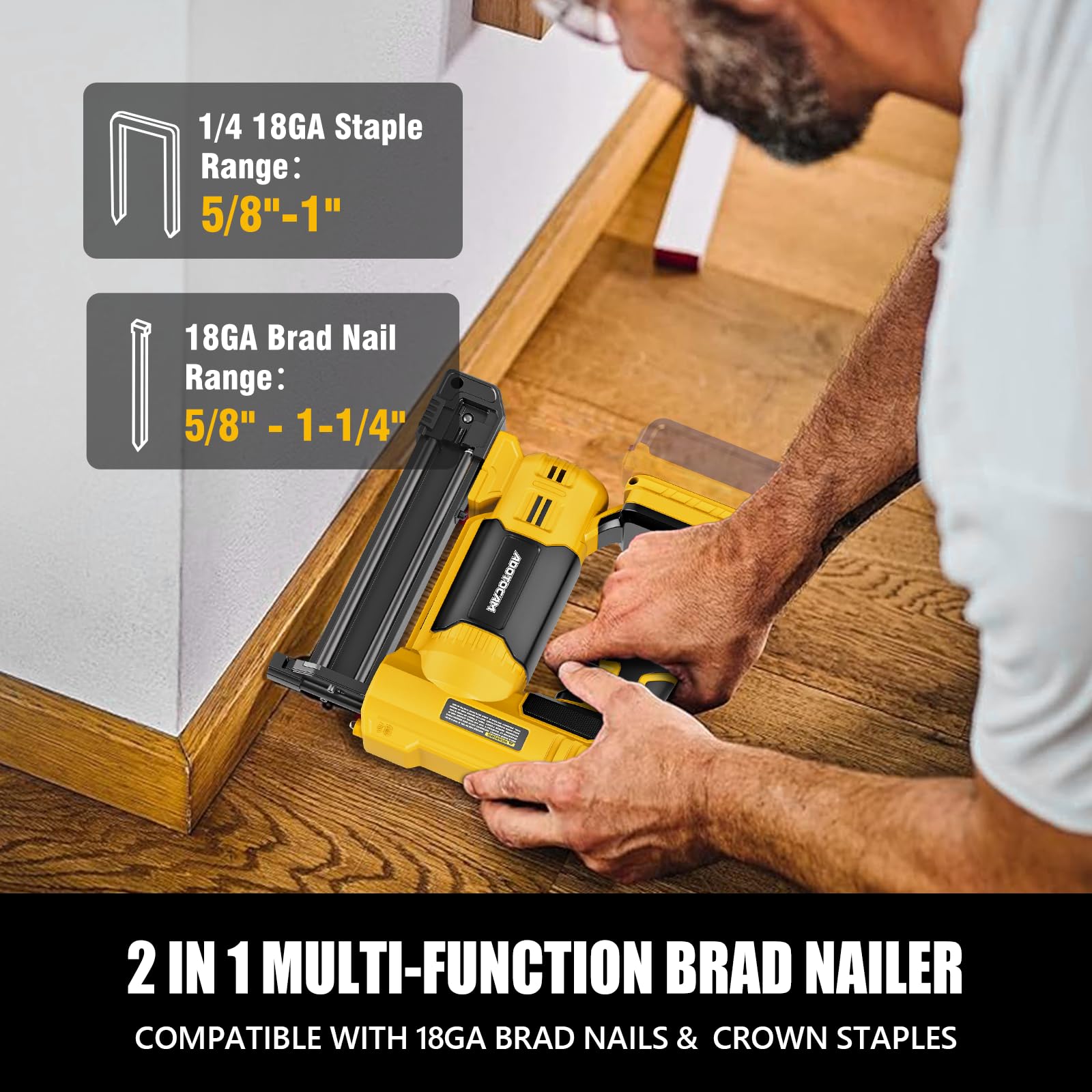 ADOTOCAM 2-in-1 cordless nailer and stapler for versatile DIY projects.