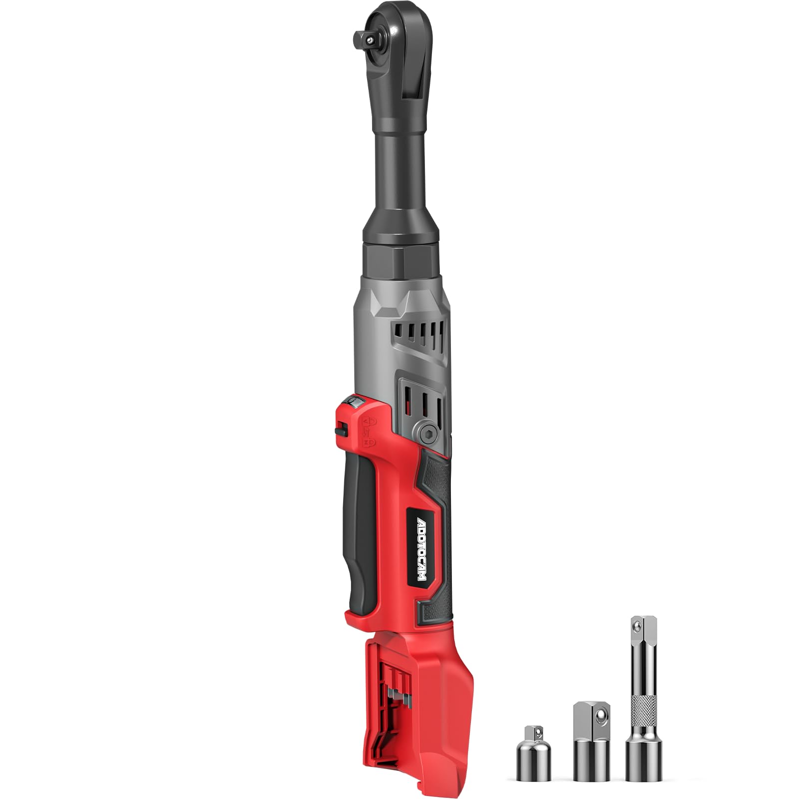 ADOTOCAM 3/8-inch cordless ratchet wrench in use for automotive fastening