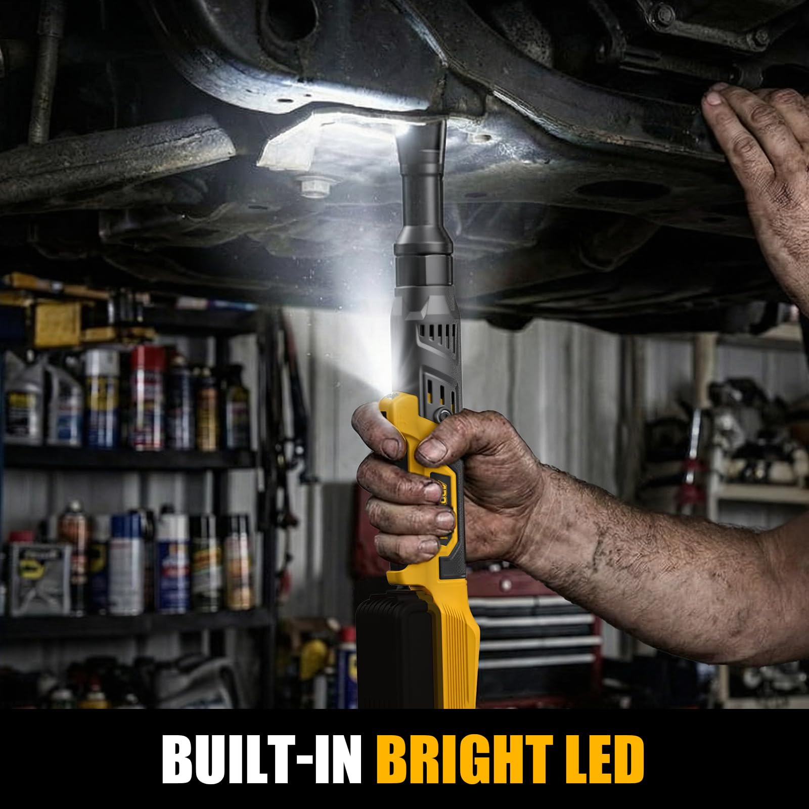 ADOTOCAM built-in LED light illuminates dim workspaces for precise fastening.