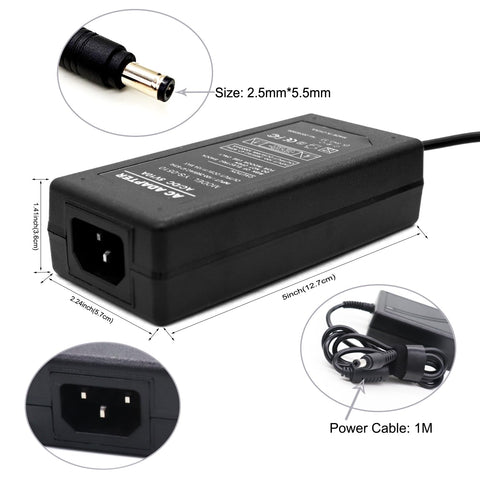 ADRESUNO 5V 10A power supply ac power cord for easy setup