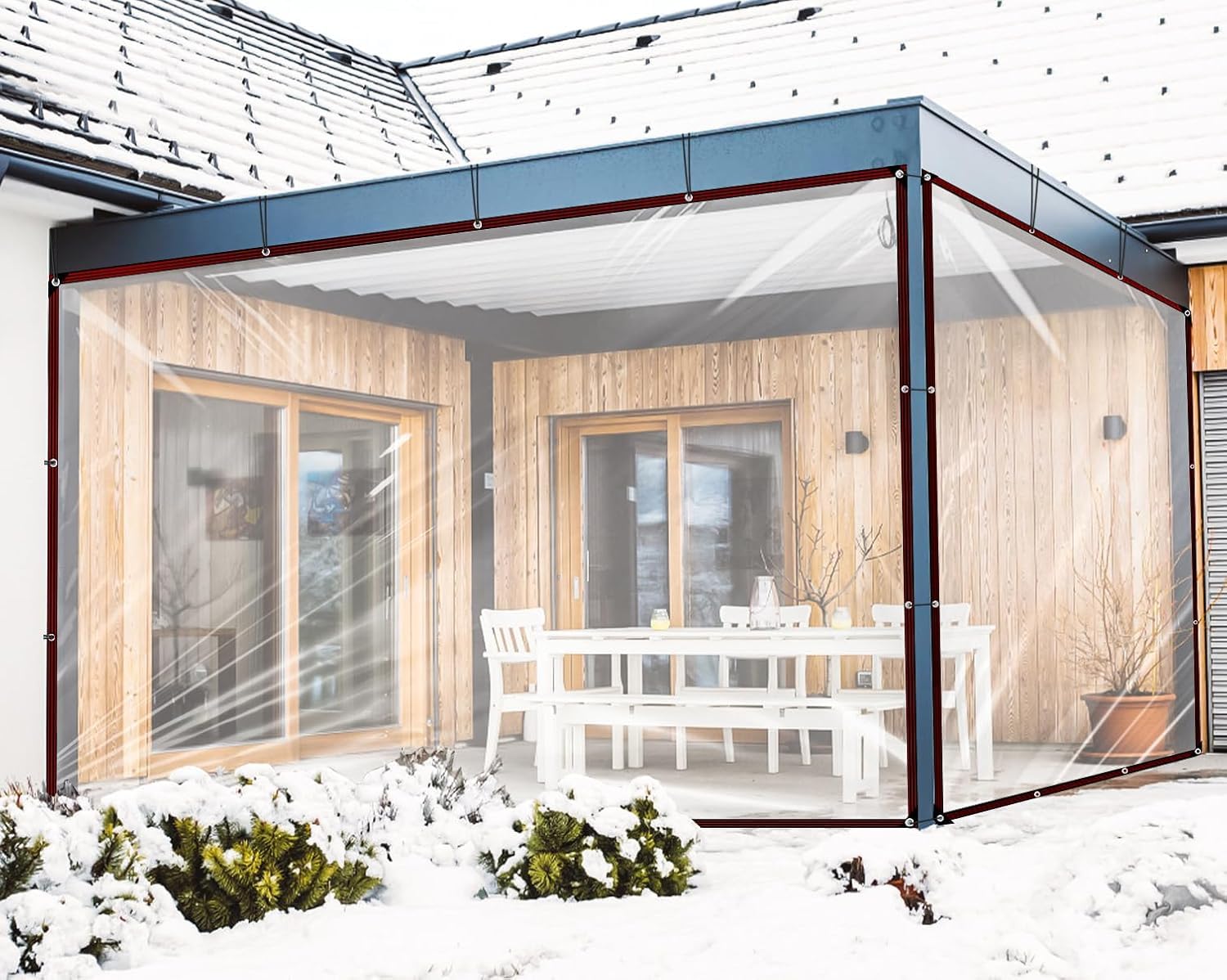 ADRUEKMV Clear Tarpaulin ideal for patio enclosures and chicken coop covers.