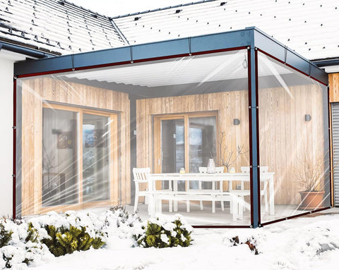 ADRUEKMV Clear Tarpaulin ideal for patio enclosures and chicken coop covers.