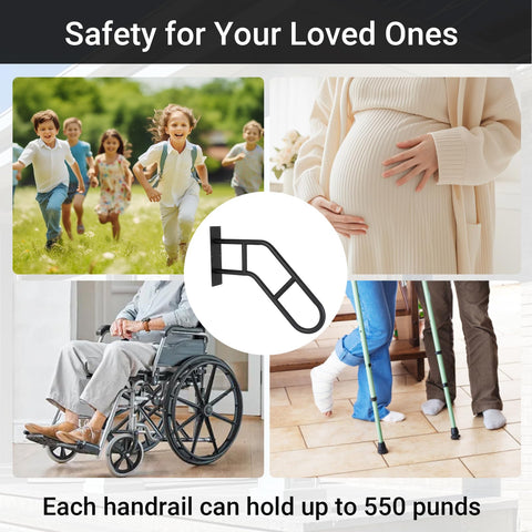 Aduanbang U-shape wall mount hand rail supports seniors and kids with comfortable gripping.