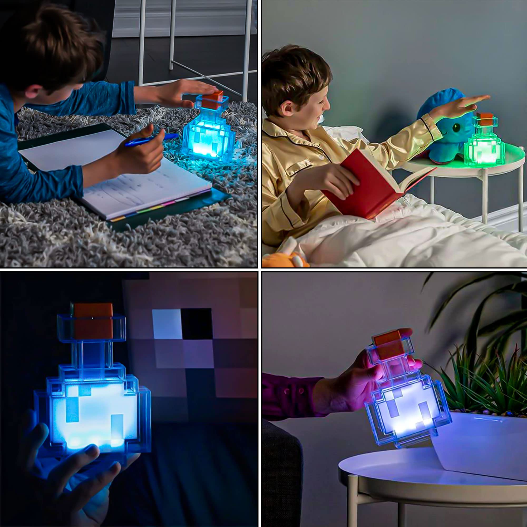 Adumtil potion bottle color-change LED light shines red for cozy evenings